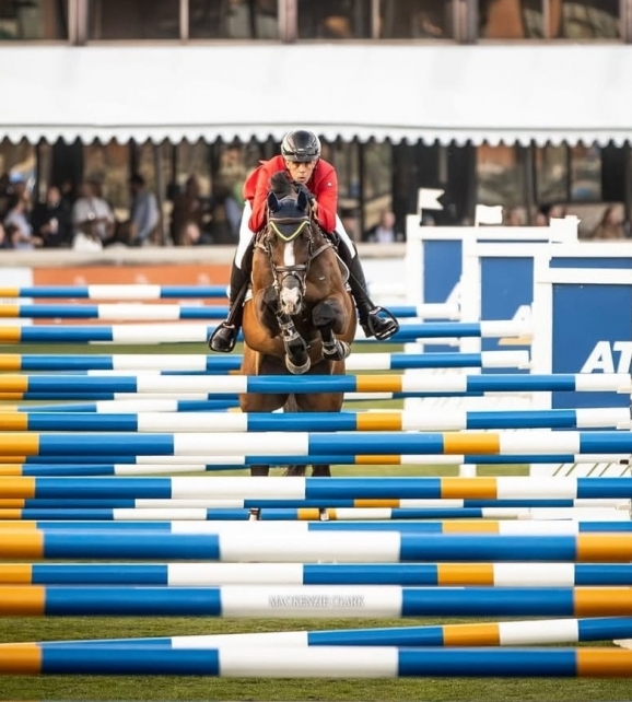Quintin (Quaprice x Emilion), 1e Six Barres CSI5* Calgary. Nouveau record à 2m13